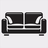 Sofa icon Silhouette for Design Projects vector