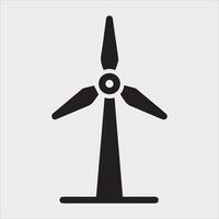 Clean Wind Power Silhouette Icon on Plain Background vector