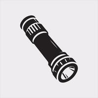 flashlight icon Silhouette on White Background vector