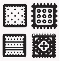 Nutritious Health Crackers Silhouette on White Background vector