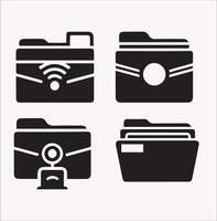 Minimalist Filing Document Silhouette for Office Use vector