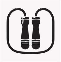 Clean Silhouette of a Jump Rope on Plain Background vector