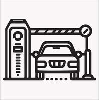 Clean Road Barrier Silhouette for Traffic Design vector