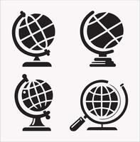 Clean Globe World on Stand Silhouette for Creative Projects vector