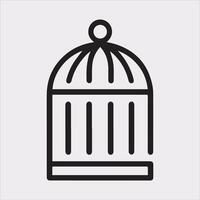 Stylish Bird Cage Silhouette Icon for Art Projects vector