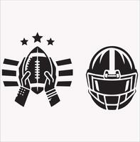Black American Football Silhouette on Plain Background vector