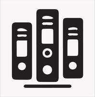 Simple Filing Document Silhouette on White Background vector