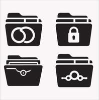 Clean Filing Document Silhouette Design on White Background vector