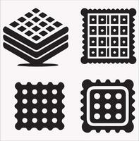 Healthy Crackers Silhouette Design for Delicious Snacks vector