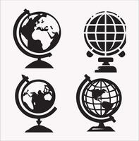 Minimalist Globe on Stand Silhouette Design vector