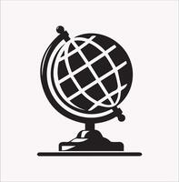 Globe World on a Stand Silhouette on White Background vector