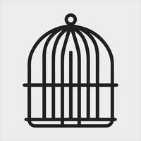 Elegant Bird Cage Outline Silhouette for Creative Projects vector