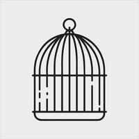 Bird Cage Silhouette Illustration on White Background vector