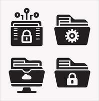 Filing Document Silhouette for Business and Office Design vector