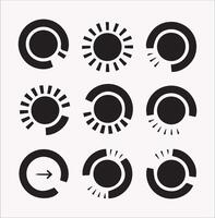 Loading circle icon set Silhouette on White Background vector