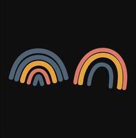 Rainbow Art Clouds and Rainbow Illustration on White Background vector