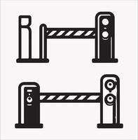 Road Barrier Silhouette for Traffic Striped Concrete on White Background vector