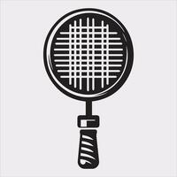 Clean Badminton Racket Icon Silhouette Concept vector