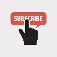 Clean Hand Pointer Clicking Subscribe Button Silhouette Design vector