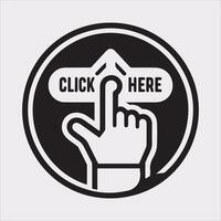 Subscribe Button Icon with Hand Pointer Silhouette on White Background vector