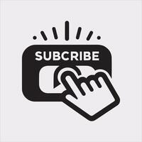 Hand Pointer Clicking Subscribe Button Icon on White Background vector