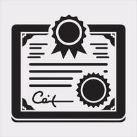 Minimalist Certificate Icon Silhouette Design vector