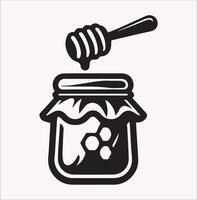 Honey Pot Jar Silhouette Perfect for Natural Themes vector