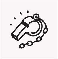 Clean Whistle Line Icon Silhouette for Projects vector
