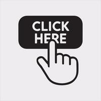 Subscribe Button Silhouette with Hand Pointer on White Background vector