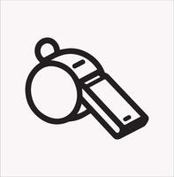 Whistle Line Icon Silhouette on White Background vector