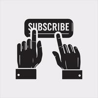 Simple Subscribe Button with Hand Pointer Icon on White Background vector