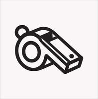 Minimalist Whistle Line Icon Silhouette Design vector