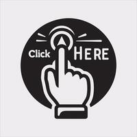 Basic Subscribe Button with Hand Pointer Silhouette on White Background vector