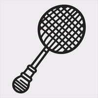 Minimalist Badminton Racket Icon Silhouette Design vector