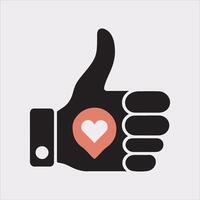 One Like Counter Icon Silhouette on White Background vector