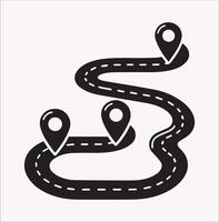 Minimalist Path and Location Silhouette Design vector