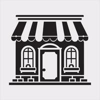 Downloadable Icon of Shop Store Silhouette on White Background vector
