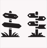 Traffic Direction Sign Icon on Clean White Background vector