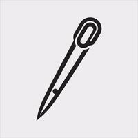 Simple Needle Silhouette Icon on White Background vector