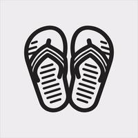 Modern Slippers Silhouette Icon in Outline Style vector