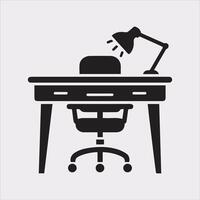 Elegant Table Icon Silhouette for Job and Workplace Designs vector