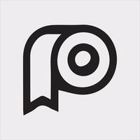 Minimalist Toilet Paper Line Icon Silhouette on White Background vector