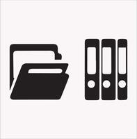 Box File Documents Silhouette on White Background vector