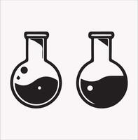 Simple Test Tube Silhouette Icons in Multiple Styles vector