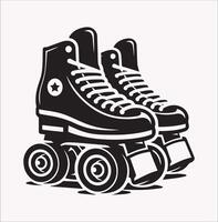 Roller Skates Boot Graphic Silhouette on White Canvas vector