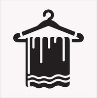 Simple Hanging Towel Icon on White Background vector