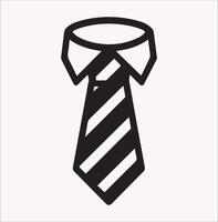 Unique Tie Icon Silhouette - Sharp on White Background vector
