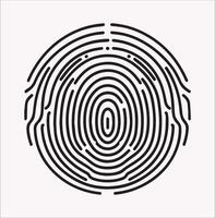 Professional Biometric Fingerprint Silhouette for Digital Security vector