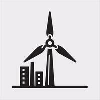 High Resolution Wind Power Icon Silhouette for Digital Projects vector