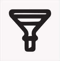 Funnel Silhouette Icon for Filtering on White Background vector